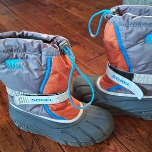 Sorel Kids' Gray and Orange Snow Boots